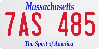 MA license plate 7AS485