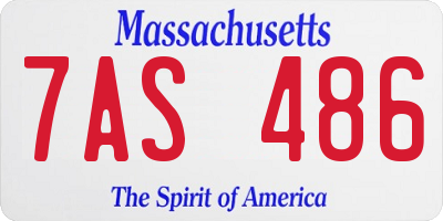 MA license plate 7AS486