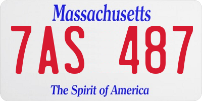MA license plate 7AS487