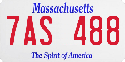 MA license plate 7AS488