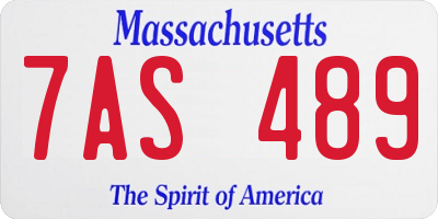 MA license plate 7AS489