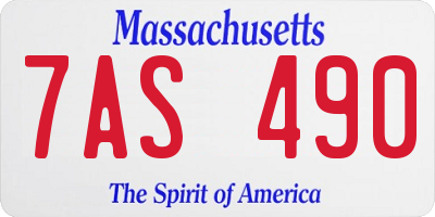 MA license plate 7AS490