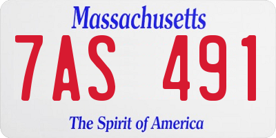 MA license plate 7AS491