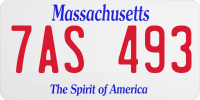 MA license plate 7AS493