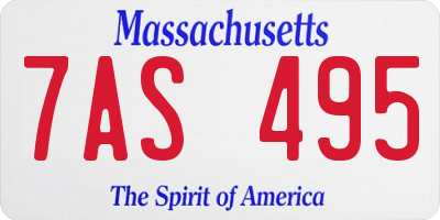 MA license plate 7AS495