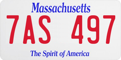 MA license plate 7AS497