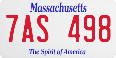 MA license plate 7AS498