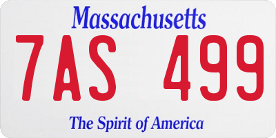 MA license plate 7AS499