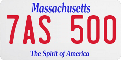 MA license plate 7AS500