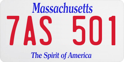 MA license plate 7AS501