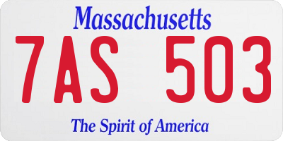 MA license plate 7AS503