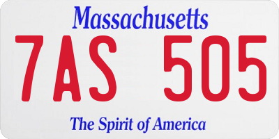 MA license plate 7AS505