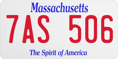 MA license plate 7AS506