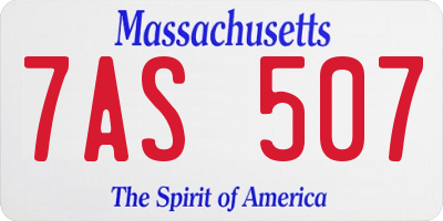 MA license plate 7AS507