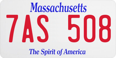 MA license plate 7AS508