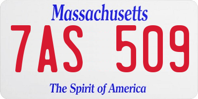 MA license plate 7AS509