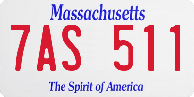 MA license plate 7AS511