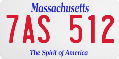 MA license plate 7AS512