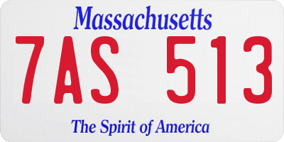 MA license plate 7AS513