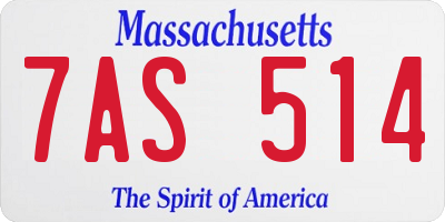 MA license plate 7AS514
