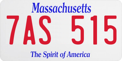 MA license plate 7AS515