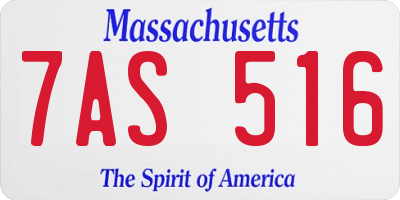 MA license plate 7AS516