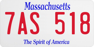 MA license plate 7AS518