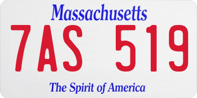 MA license plate 7AS519