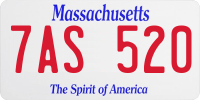 MA license plate 7AS520