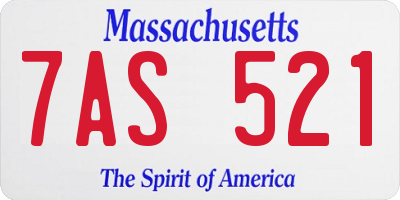 MA license plate 7AS521