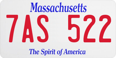 MA license plate 7AS522