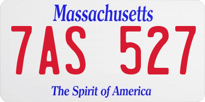 MA license plate 7AS527