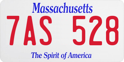 MA license plate 7AS528
