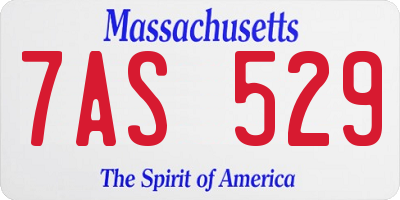 MA license plate 7AS529