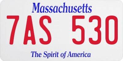 MA license plate 7AS530