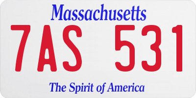 MA license plate 7AS531