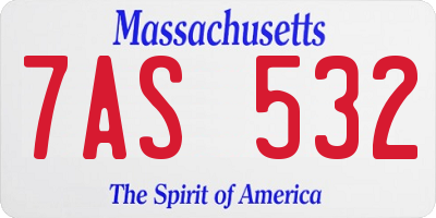 MA license plate 7AS532