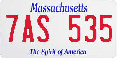 MA license plate 7AS535