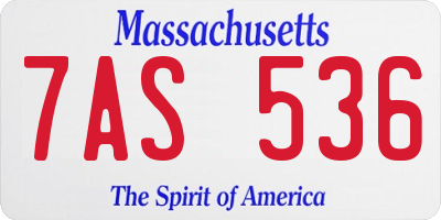 MA license plate 7AS536