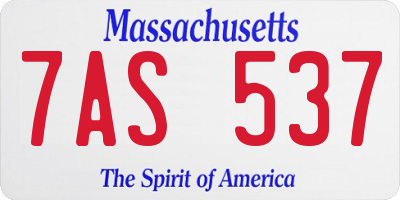 MA license plate 7AS537