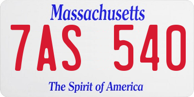 MA license plate 7AS540