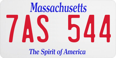 MA license plate 7AS544