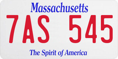 MA license plate 7AS545