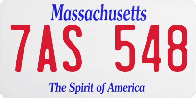 MA license plate 7AS548