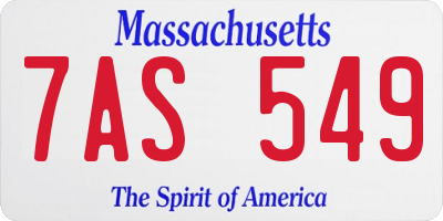 MA license plate 7AS549