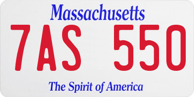 MA license plate 7AS550