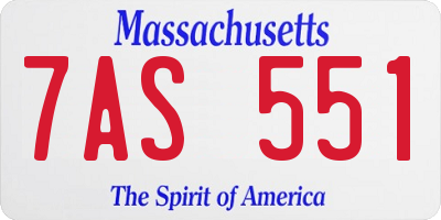 MA license plate 7AS551