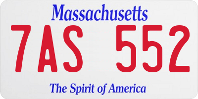 MA license plate 7AS552