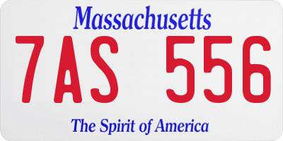 MA license plate 7AS556