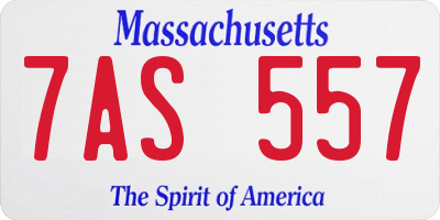 MA license plate 7AS557